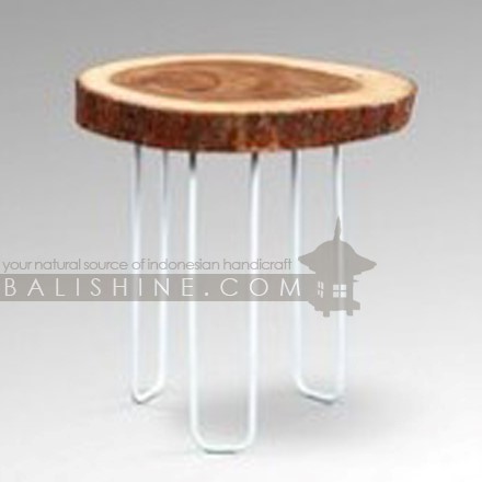 Balishine: Your natural source of indonesian handicraft presents in its Home Decor collection the Putu Suar Wood Side Table White Leg:114CAN238067:This beautiful side table is made in Bali, Indonesia, from natural solid Suar wood. Top is natural suar wood color and legs are painted in white.  