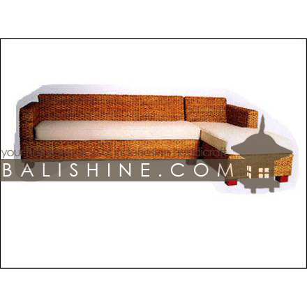 Balishine: Your natural source of indonesian handicraft presents in its Home Decor collection the Sofa set of 2:114SRI444065:This set of 2 pieces is produced in indonesia, made from banana and teak wood. This price is without cushion.  Several materials are available : seagrass, banana leaf or rotan