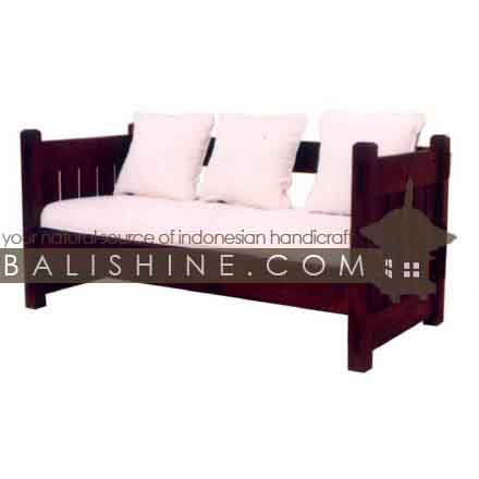 Balishine: Your natural source of indonesian handicraft presents in its Home Decor collection the Sofa:114GEN443912:This sofa is produced in indonesia, made from teak wood. This price is without cushion.  Natural, chocolate or dark color