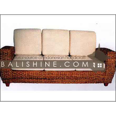 Balishine: Your natural source of indonesian handicraft presents in its Home Decor collection the Sofa:114SRI444041:This sofa is produced in indonesia, made from enceng gondok and teak wood. This price is without cushion.  Several materials are available : seagrass, banana leaf or rotan