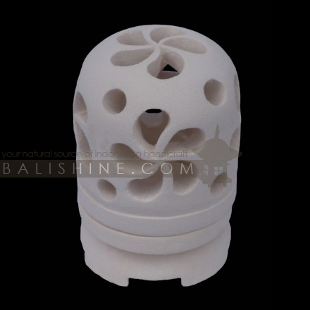 Balishine: Your natural source of indonesian handicraft presents in its Home Decor collection the Candle Holder:13DEL165614:This round candle holder is produced in Indonesia made from natural white lime stone.   Same as picture