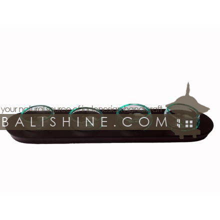 Balishine: Your natural source of indonesian handicraft presents in its Home Decor collection the Candle Holder:13KAL16826:This candle holder is produced in Bali made from sonokling wood. It can hold 4 candles.  Without handmade glass.
