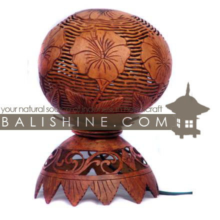 Balishine: Your natural source of indonesian handicraft presents in its Home Decor collection the Coconut Wood Lamp:13BUB15721:This lamp is produced in Bali made from coconut wood.  We sell this lamp without electric system.