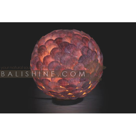 Balishine: Your natural source of indonesian handicraft presents in its Home Decor collection the Lamp:13DUL156414:This lamp is produced in Indonesia made from resin with natural shell.  For electric fitting please contact us