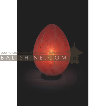 Balishine: Your natural source of indonesian handicraft presents in its Home Decor collection the Lamp:13DUL156418:This lamp is produced in Indonesia made from resin with natural leaves.  For electric fitting please contact us