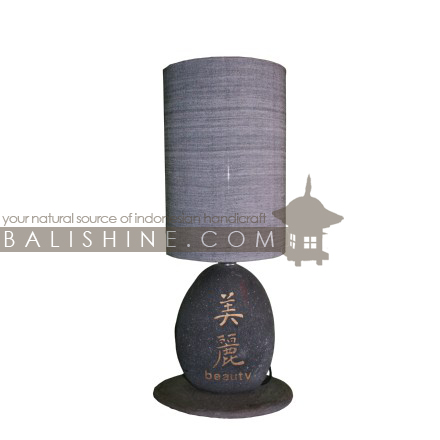 Balishine: Your natural source of indonesian handicraft presents in its Home Decor collection the Lamp:13KUM155824:This lamp is produced in Bali from natural stone.  For electric fitting please contact us