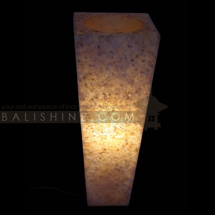 Balishine: Your natural source of indonesian handicraft presents in its Home Decor collection the Lamp:13NAA155641:This lamp is made from fiber glass with natural stone.  For electric fitting please contact us