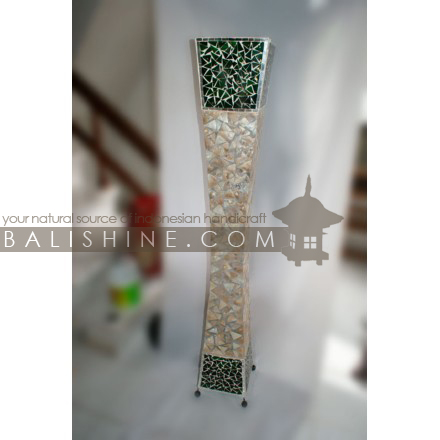 Balishine: Your natural source of indonesian handicraft presents in its Home Decor collection the Lamp:13SUN156302:This lamp is produced in Indonesia and made from fiberglass with mosaic glass and shell finishing.  For electric fitting please contact us