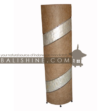 Balishine: Your natural source of indonesian handicraft presents in its Home Decor collection the Lamp:13TRB155225:This lamp is produced in Indonesia made from stainless, shell and abaca.  For electric fitting please contact us