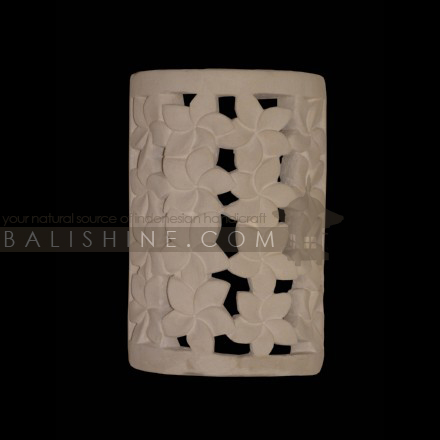 Balishine: Your natural source of indonesian handicraft presents in its Home Decor collection the Wall Light:13DEL155618:This wall light is produced in Indonesia made from natural white lime stone.   For electric fitting please contact us