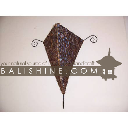 Balishine: Your natural source of indonesian handicraft presents in its Home Decor collection the Wall Light:13JAS153102:This wall light is produced in Indonesia made from stainless with round cut of bamboo and resin lampshade.   For electric fitting please contact us