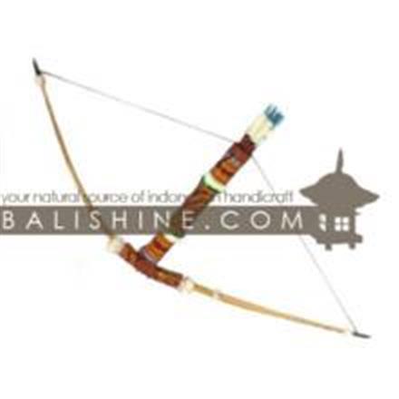 Balishine: Your natural source of indonesian handicraft presents in its Home Decor collection the Bow:17CIK461514:This bow and his 8 arrows is produced in Bali made from bamboo with leather.  