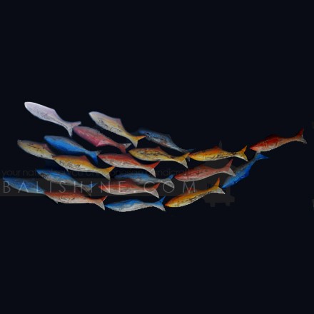 Balishine: Your natural source of indonesian handicraft presents in its Home Decor collection the Colored Fish Wall Frame:17TER507901:This wall frame is produced in Indonesia made from iron base with wooden albasia fish.  