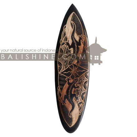 Balishine: Your natural source of indonesian handicraft presents in its Home Decor collection the Decorative Carving Surf Board:17ROR507749:This decorative surf board is made from jempinis wood with hand curving finishing.  Custom design available. Please contact us.