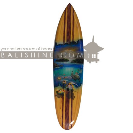 Balishine: Your natural source of indonesian handicraft presents in its Home Decor collection the Decorative Surf Board:17ROR507735:This decorative surf board is made from jempinis wood with hairbrush color finishing.  Custom design available. Please contact us.