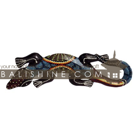 Balishine: Your natural source of indonesian handicraft presents in its Home Decor collection the Gaecko:17CIK481695:This gaecko painting is a handicraft of Bali made from albesia wood.  Mix color