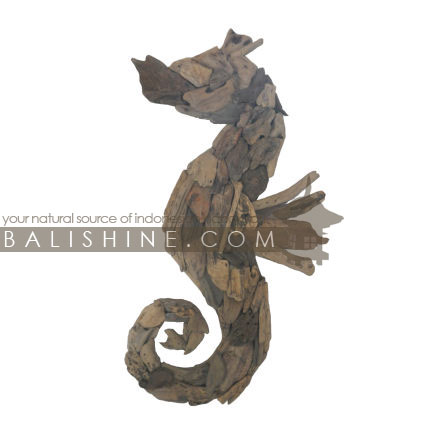 Balishine: Your natural source of indonesian handicraft presents in its Home Decor collection the Hypocampe:17FOR506780:This wall frame is a handicraft of Bali made from recycled drift wood.  