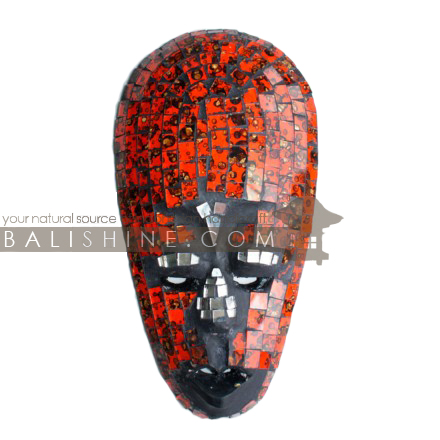 Balishine: Your natural source of indonesian handicraft presents in its Home Decor collection the Mask:17ASR476450:This mask is a handicraft of Bali made from albasia wood and mosaic finishing.  