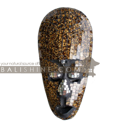 Balishine: Your natural source of indonesian handicraft presents in its Home Decor collection the Mask:17ASR476451:This mask is a handicraft of Bali made from albasia wood and mosaic finishing.  