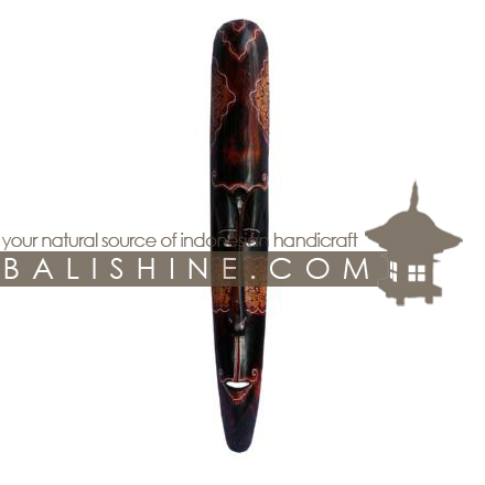 Balishine: Your natural source of indonesian handicraft presents in its Home Decor collection the Mask:17MUL472612:This long mask with skin of eggs is a handicraft of Bali made from albesia wood.  