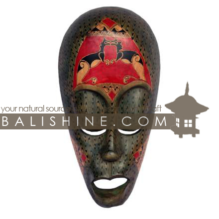 Balishine: Your natural source of indonesian handicraft presents in its Home Decor collection the Mask Lombok:17CIK471583:This mask is a handicraft of Lombok made from mahogany wood.  