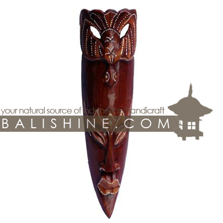 Balishine: Your natural source of indonesian handicraft presents in its Home Decor collection the Mask Mix:17MUL472596:This mask is a handicraft of Bali made from albesia wood.  
