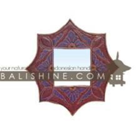 Balishine: Your natural source of indonesian handicraft presents in its Home Decor collection the Mirror:17RAH124679:This square mirror is a handicraft of Bali made from MDF wood.  Aboriginal style, mix color