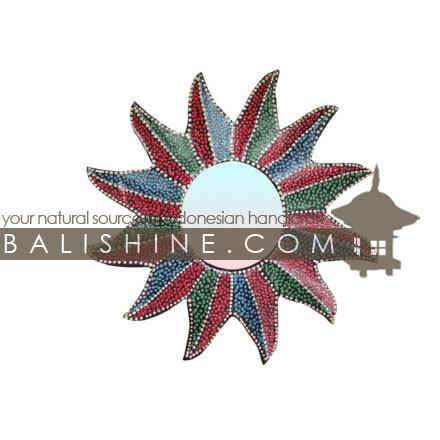 Balishine: Your natural source of indonesian handicraft presents in its Home Decor collection the Mirror:17RAH124691:This square mirror is a handicraft of Bali made from MDF wood.  Aboriginal style, mix color
