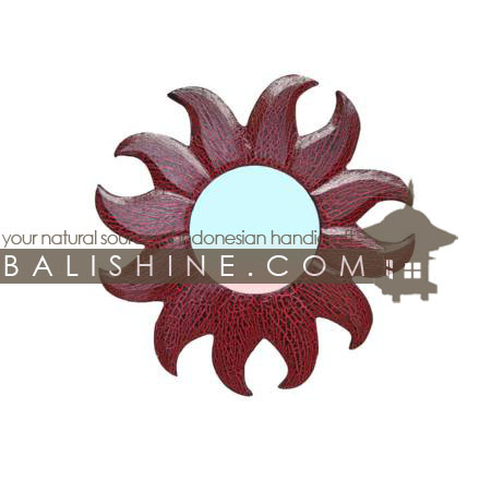 Balishine: Your natural source of indonesian handicraft presents in its Home Decor collection the Mirror:17RAH124708:This round mirror is a handicraft of Bali made from MDF wood.  Same as picture
