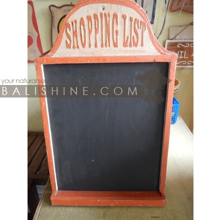 Balishine: Your natural source of indonesian handicraft presents in its Home Decor collection the Shopping List Wall Panel:17KAC507853:This wall frame is produced in Indonesia made from albasia wood.  Other colour possible.