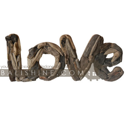 Balishine: Your natural source of indonesian handicraft presents in its Home Decor collection the Signpost Love:17FOR506757:This wall frame is a handicraft of Bali made from recycled drift wood.  For inside or outside.