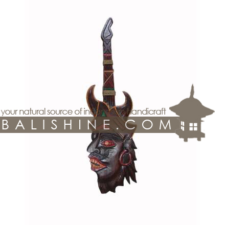 Balishine: Your natural source of indonesian handicraft presents in its Home Decor collection the Tiki Guitar:17BAA505200:This tiki guitar is a handicraft of Bali made from albesia wood.  Same as picture 