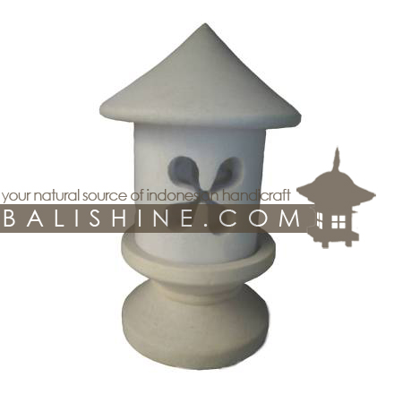 Balishine: Your natural source of indonesian handicraft presents in its Outdoor collection the Garden Temple:28BIB3733:This garden lamp is produced in Indonesia, made from lime stone.  white color