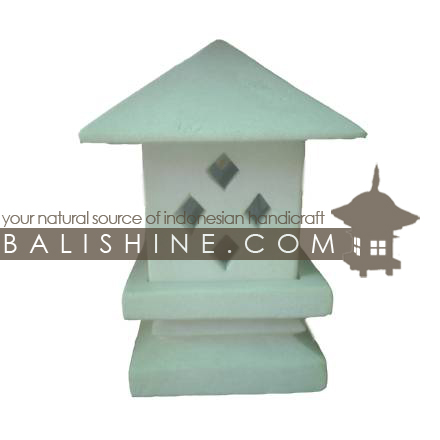 Balishine: Your natural source of indonesian handicraft presents in its Outdoor collection the Garden Temple:28BIB3734:This garden lamp is produced in Indonesia, made from lime stone.  white color