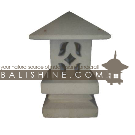 Balishine: Your natural source of indonesian handicraft presents in its Outdoor collection the Garden Temple:28BIB3736:This garden lamp is produced in Indonesia, made from lime stone.  white color