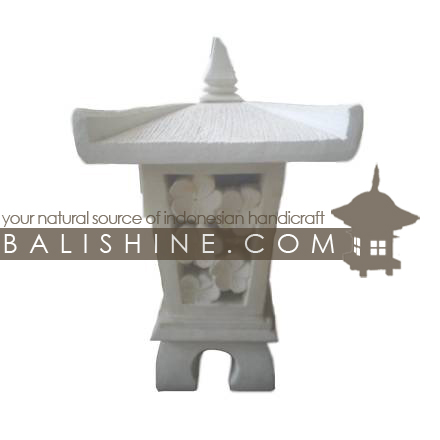 Balishine: Your natural source of indonesian handicraft presents in its Outdoor collection the Garden Temple:28BIB3738:This garden lamp is produced in Indonesia, made from lime stone.  white color