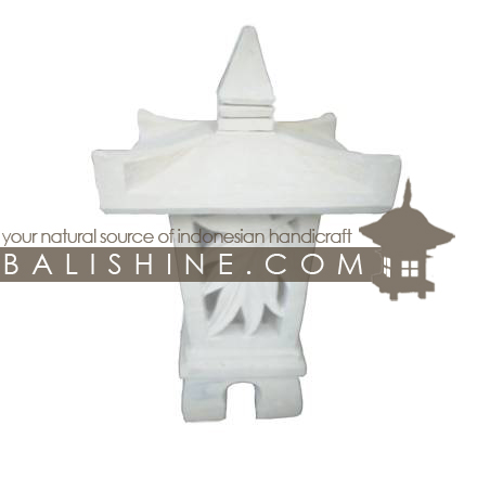Balishine: Your natural source of indonesian handicraft presents in its Outdoor collection the Garden Temple:28BIB3739:This garden lamp is produced in Indonesia, made from lime stone.  white color