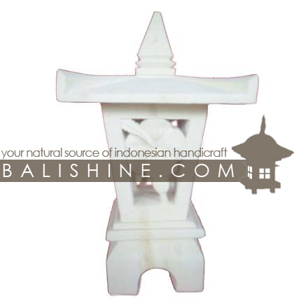 Balishine: Your natural source of indonesian handicraft presents in its Outdoor collection the Garden Temple:28BIB3740:This garden lamp is produced in Indonesia, made from lime stone.  white color
