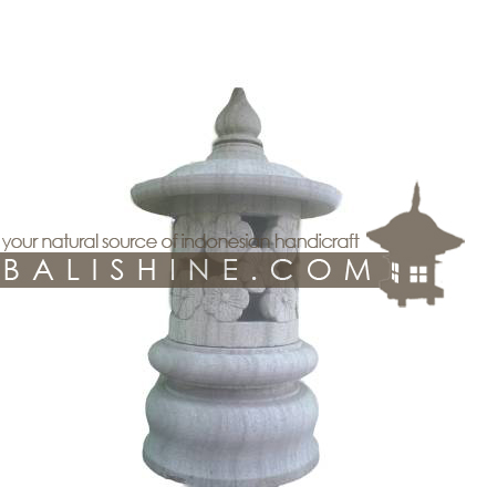 Balishine: Your natural source of indonesian handicraft presents in its Outdoor collection the Garden Temple:28BIB3741:This garden lamp is produced in Indonesia, made from lime stone.  grey color