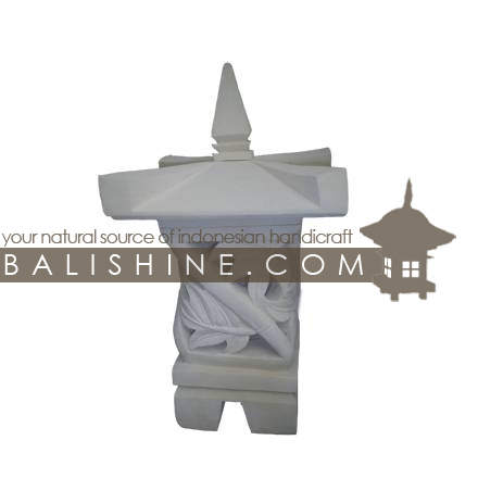 Balishine: Your natural source of indonesian handicraft presents in its Outdoor collection the Garden Temple:28BIB3742:This garden lamp is produced in Indonesia, made from lime stone.  white color