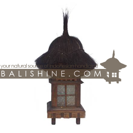 Balishine: Your natural source of indonesian handicraft presents in its Outdoor collection the Garden Temple Lamp:28PUT2280:This 'Temple' garden light is a handicraft of Bali. made from durian wood  a type of hard forest wood and from leaf of tuak tree.  SOLD WITHOUT ELECTRIC SYSTEM