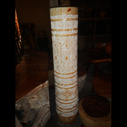 Balishine: Your natural source of indonesian handicraft presents in its Outdoor collection the Palm Wooden with Carving:242JAT8276:Beautifully made and designed are these palm wooden pots. Made from wood finished in natural color.  