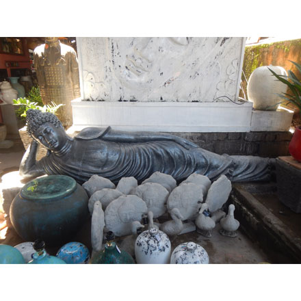 Balishine: Your natural source of indonesian handicraft presents in its Outdoor collection the Sleeping Buddha Statue:217LJP7529:This sleeping budha statue is made from GRC (concrete mixed with fiber) and can be used indoor or outdoor.  lots of colors available.