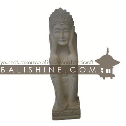 Balishine: Your natural source of indonesian handicraft presents in its Outdoor collection the Statue:217BIB4640:This statue is produced in Indonesia, made from lime stone  white color