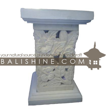 Balishine: Your natural source of indonesian handicraft presents in its Outdoor collection the Pedestral:210BIB3638:This square pedestral is produced in Indonesia, made from lime stone  white color