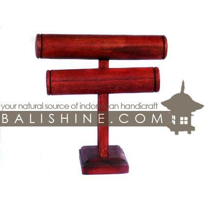 Balishine: Your natural source of indonesian handicraft presents in its The shop accessories collection the Bracelets Holder:39PLA2347:This bracelets holder is produced in Bali made from Jempinis wood.  The colors available are Black, Brown, Dark Brown or Red.