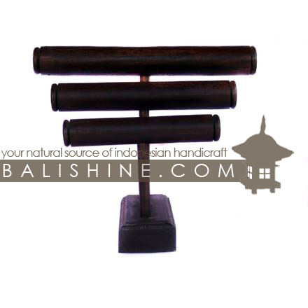 Balishine: Your natural source of indonesian handicraft presents in its The shop accessories collection the Bracelets Holder:39PLA2350:This bracelets holder is produced in Bali made from Jempinis wood.  The colors available are Black, Brown, Dark Brown or Red.