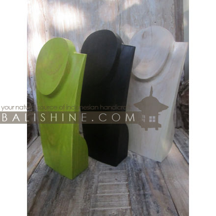 Balishine: Your natural source of indonesian handicraft presents in its The shop accessories collection the Necklaces Holder:39ULC6845:This necklaces holder is produced in Bali made from Jempinis wood.  The colors available are dark brown, black, lime, natural or white wash.