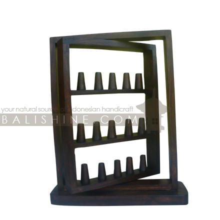 Balishine: Your natural source of indonesian handicraft presents in its The shop accessories collection the Ring Holder:39TUR5421:This ring holder is produced in Bali made from Jempinis wood.  The colors available are Black, Brown, Dark Brown or Red.