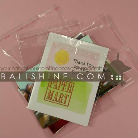 Balishine: Your natural source of indonesian handicraft presents in its The shop accessories collection the Polypropylene Bag:316BIN5008:This set of 100 pieces polypropylene bag with peal off strip which reveals a sticky band. Minimum order 1000 pieces.  Same as picture